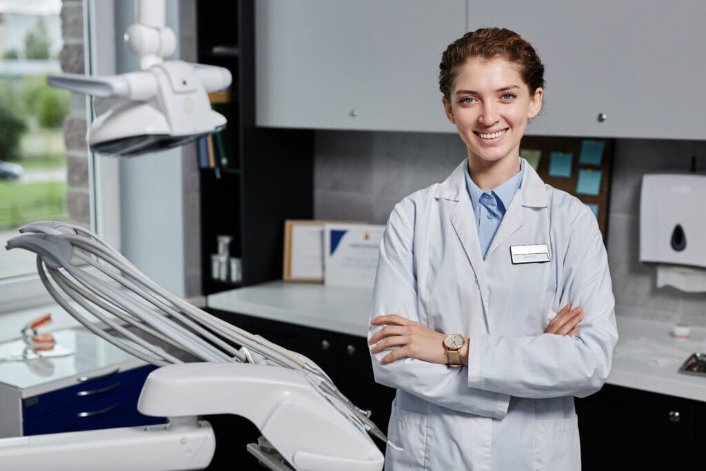 Friendly female dentist